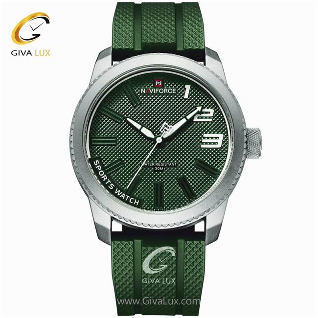 ساعت مچی مردانه بند پی یو سبز نوی فورس NF9202