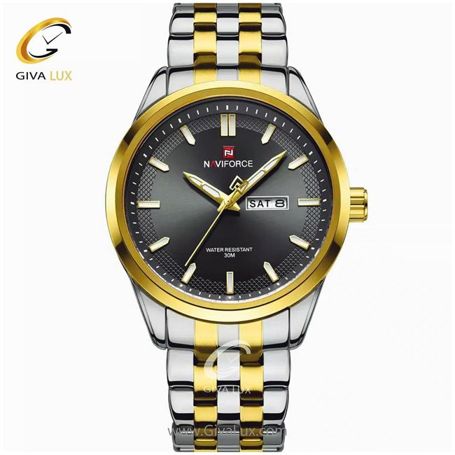 ساعت مچی اورجینال مردانه ناوی فورس|Naviforce|نوی فورس|نیوی فورس طلایی | نقره ای| مشکی| کد رفرنس NF9203