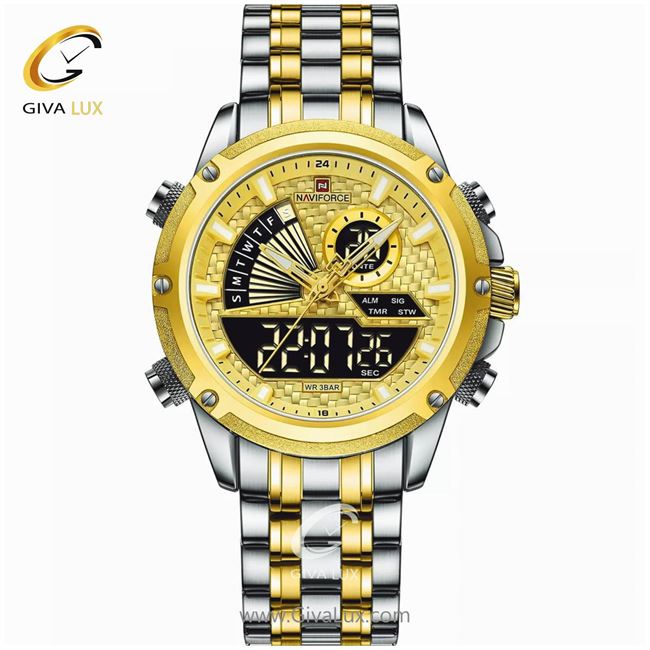 ساعت مچی اورجینال مردانه ناوی فورس|Naviforce|نوی فورس|نیوی فورس دو زمانه طلایی | نقره ای| طلایی| کد رفرنس NF9205