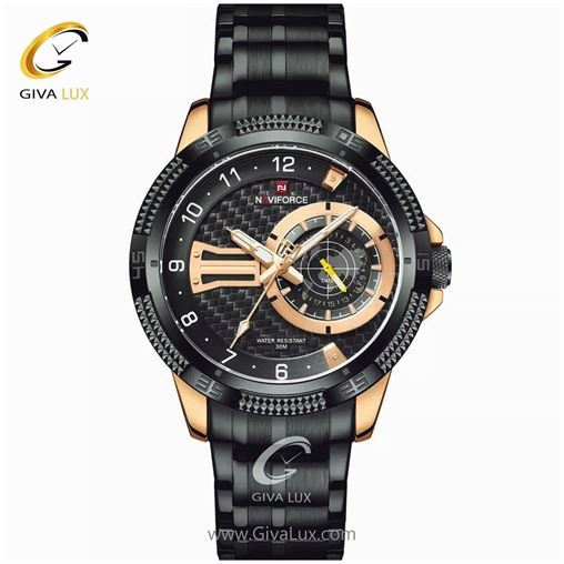 ساعت مچی اورجینال مردانه ناوی فورس|Naviforce|نوی فورس|نیوی فورس رزگلد | مشکی| مشکی| کد رفرنس NF9206
