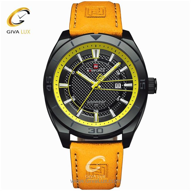 ساعت مچی اورجینال مردانه ناوی فورس|Naviforce|نوی فورس|نیوی فورس مشکی | زرد| مشکی| کد رفرنس NF9209