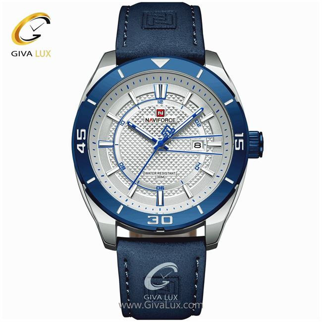 ساعت مچی اورجینال مردانه ناوی فورس|Naviforce|نوی فورس|نیوی فورس سرمه ای | سرمه ای| نقره ای| کد رفرنس NF9209