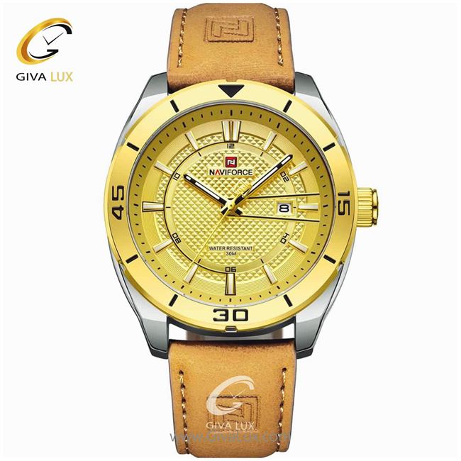 ساعت مچی اورجینال مردانه ناوی فورس|Naviforce|نوی فورس|نیوی فورس طلایی | کافی| طلایی| کد رفرنس NF9209