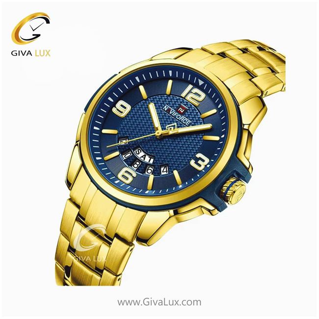 ساعت مچی اورجینال مردانه ناوی فورس|Naviforce|نوی فورس|نیوی فورس آبی | طلایی| آبی| کد رفرنس NF9215