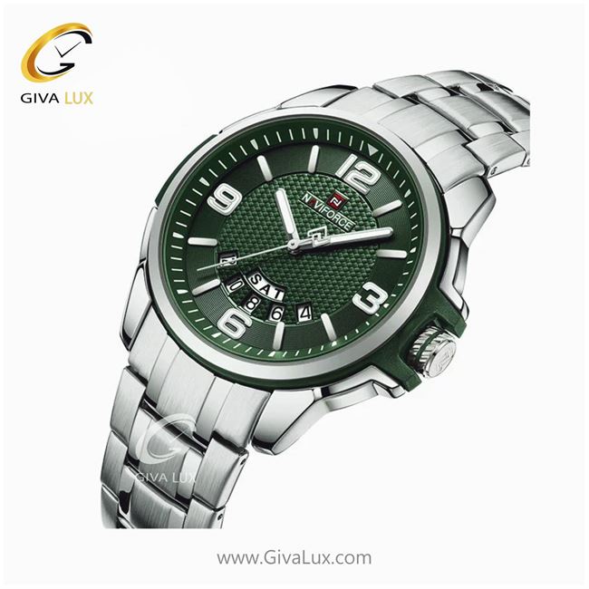 ساعت مچی اورجینال مردانه ناوی فورس|Naviforce|نوی فورس|نیوی فورس سبز | نقره ای| سبز| کد رفرنس NF9215