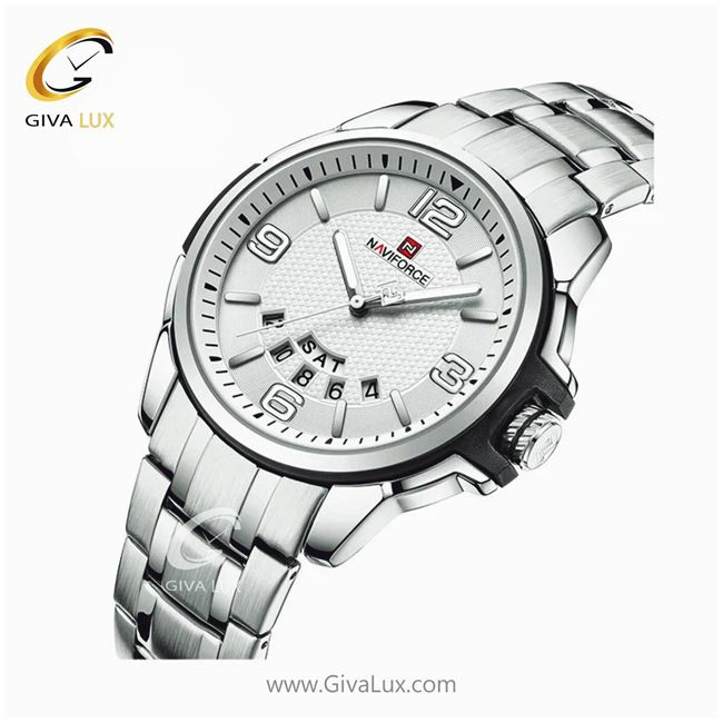 ساعت مچی اورجینال مردانه ناوی فورس|Naviforce|نوی فورس|نیوی فورس مشکی | نقره ای| سفید| کد رفرنس NF9215