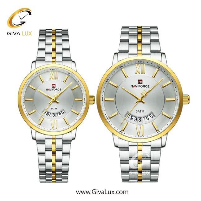 ساعت مچی اورجینال ست ناوی فورس|Naviforce|نوی فورس|نیوی فورس طلایی | نقره ای-طلایی| سفید| کد رفرنس NF9238 S/W/G