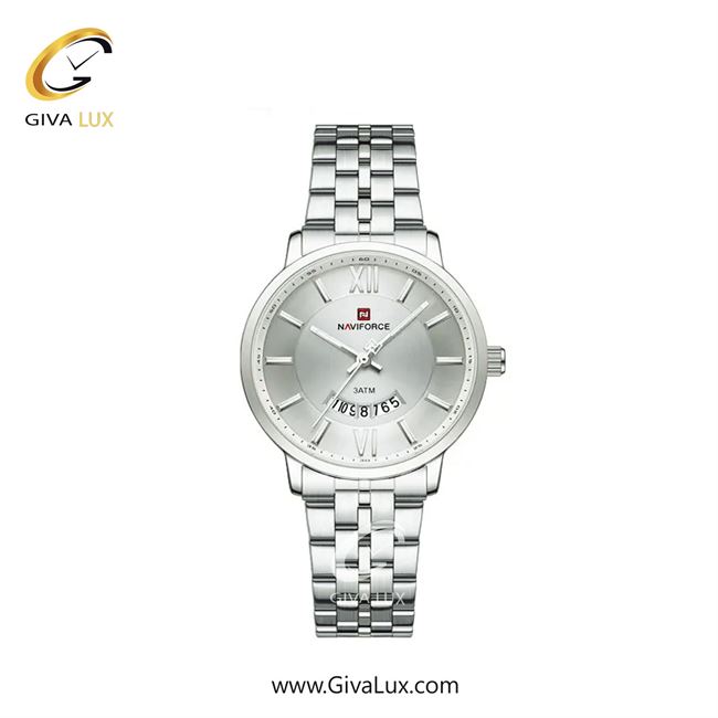 ساعت مچی اورجینال زنانه ناوی فورس|Naviforce|نوی فورس|نیوی فورس نقره ای | نقره ای| سفید| کد رفرنس NF9238 S/W/S