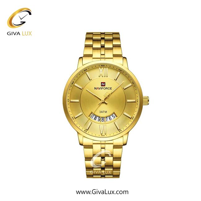 ساعت مچی اورجینال مردانه ناوی فورس|Naviforce|نوی فورس|نیوی فورس طلایی | طلایی| طلایی| کد رفرنس NF9238 G/G/G