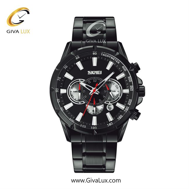 ساعت مچی اورجینال مردانه اسکمی (Skmei) سه موتوره کرنوگراف مشکی | مشکی| مشکی| کد رفرنس 9241BK