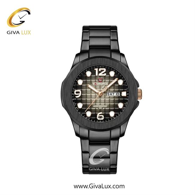 ساعت مچی اورجینال مردانه ناوی فورس|Naviforce|نوی فورس|نیوی فورس مشکی | مشکی| مشکی-قهوه ای| کد رفرنس NF9244 B/B