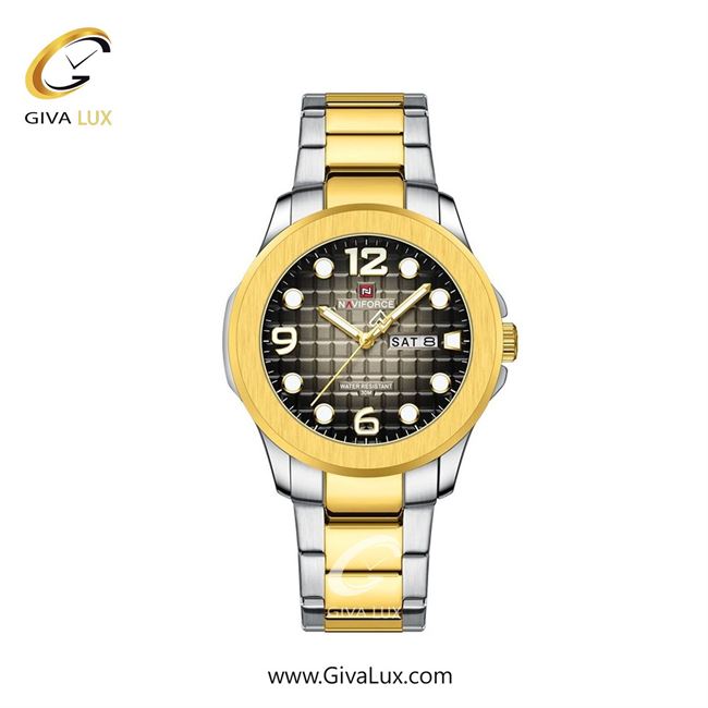ساعت مچی اورجینال مردانه ناوی فورس|Naviforce|نوی فورس|نیوی فورس طلایی-نقره ای | طلایی-نقره ای| مشکی-دودی|تیتانیوم| کد رفرنس NF9244 G/B
