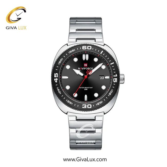 ساعت مچی اورجینال مردانه ناوی فورس|Naviforce|نوی فورس|نیوی فورس نقره ای-مشکی | نقره ای| مشکی| کد رفرنس NF9250 S/B/S