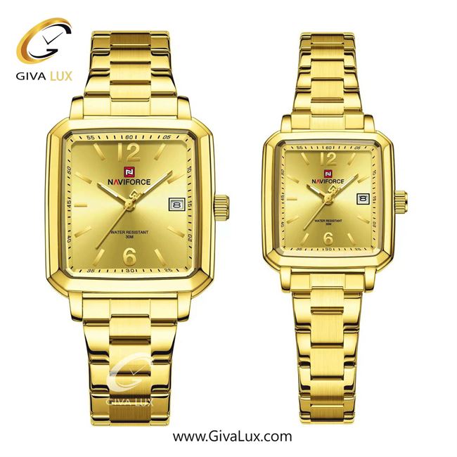 ساعت مچی اورجینال ست ناوی فورس|Naviforce|نوی فورس|نیوی فورس طلایی | طلایی| طلایی| کد رفرنس NF9252 G/G/G