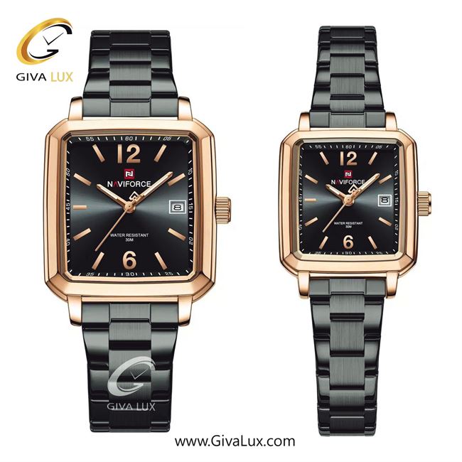 ساعت مچی اورجینال ست ناوی فورس|Naviforce|نوی فورس|نیوی فورس رزگلد | مشکی| مشکی| کد رفرنس  NF9252 RG/B/B