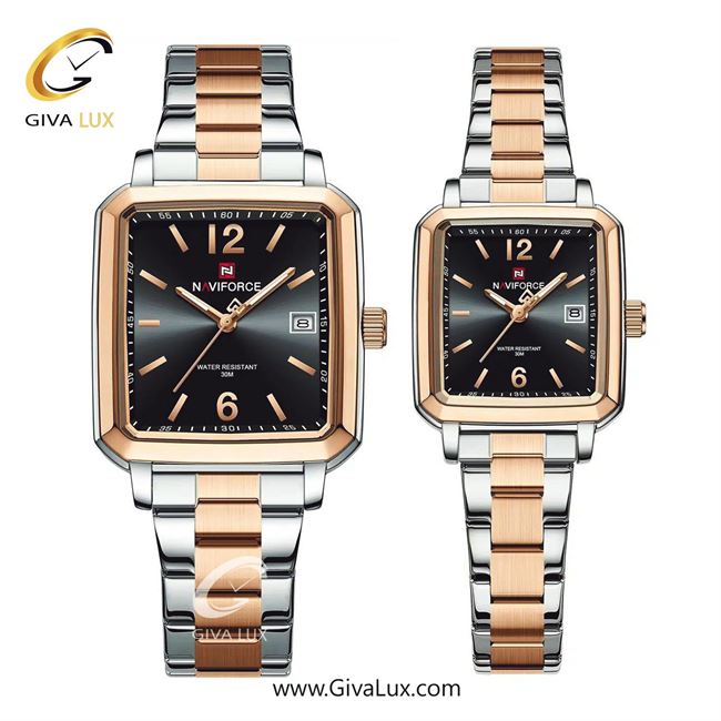 ساعت مچی اورجینال ست ناوی فورس|Naviforce|نوی فورس|نیوی فورس رزگلد-نقره ای | رزگلد-نقره ای| مشکی| کد رفرنس NF9252 S/B/RG