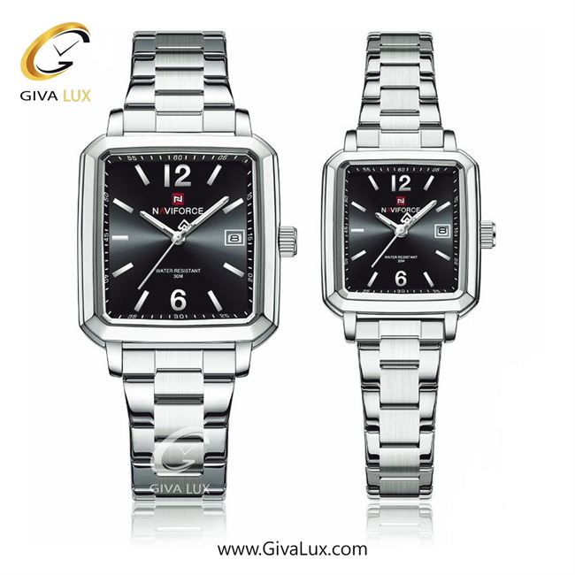 ساعت مچی اورجینال ست ناوی فورس|Naviforce|نوی فورس|نیوی فورس نقره ای | نقره ای| مشکی| کد رفرنس NF9252 S/B/S
