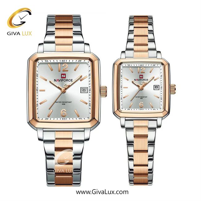 ساعت مچی اورجینال ست ناوی فورس|Naviforce|نوی فورس|نیوی فورس رزگلد-نقره ای | نقره ای-رزگلد| نقره ای| کد رفرنس NF9252 S/W/RG