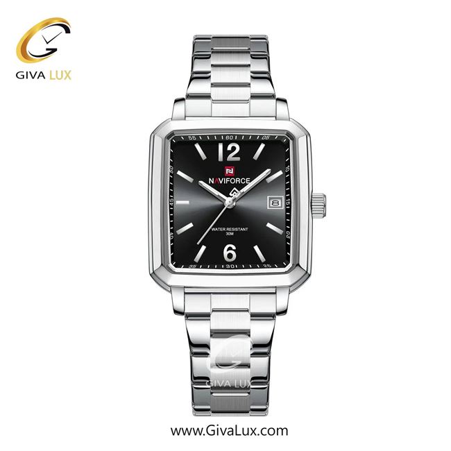 ساعت مچی اورجینال مردانه ناوی فورس|Naviforce|نوی فورس|نیوی فورس نقره ای | نقره ای| مشکی| کد رفرنس NF9252 S/B/S