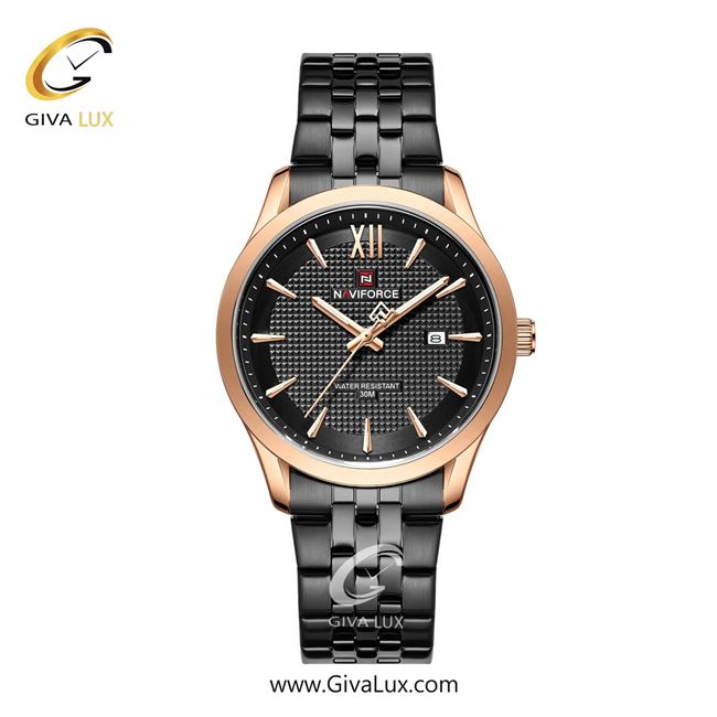 ساعت مچی اورجینال مردانه ناوی فورس|Naviforce|نوی فورس|نیوی فورس رزگلد | مشکی| مشکی| کد رفرنس NF9255 RG/B/B
