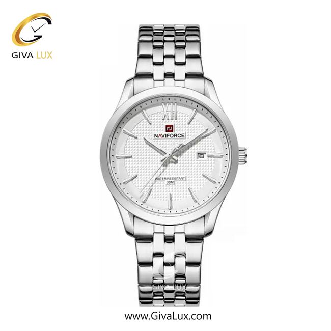 ساعت مچی اورجینال مردانه ناوی فورس|Naviforce|نوی فورس|نیوی فورس نقره ای | نقره ای| نقره ای| کد رفرنس NF9255 S/W/S