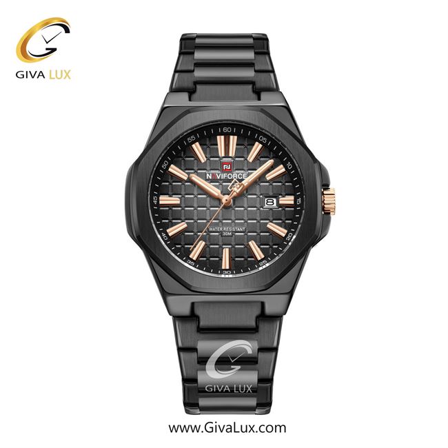 ساعت مچی اورجینال مردانه ناوی فورس|Naviforce|نوی فورس|نیوی فورس مشکی | مشکی| مشکی| کد رفرنس NF9258 B/RG/B