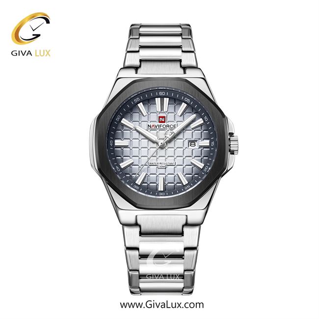 ساعت مچی اورجینال مردانه ناوی فورس|Naviforce|نوی فورس|نیوی فورس مشکی | نقره ای| نقره ای| کد رفرنس NF9258 S/W/S