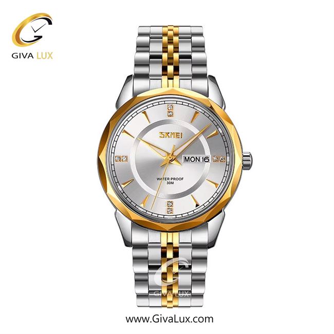 ساعت مچی اورجینال مردانه اسکمی (Skmei)  طلایی | طلایی-نقره ای| نقره ای| کد رفرنس 9268