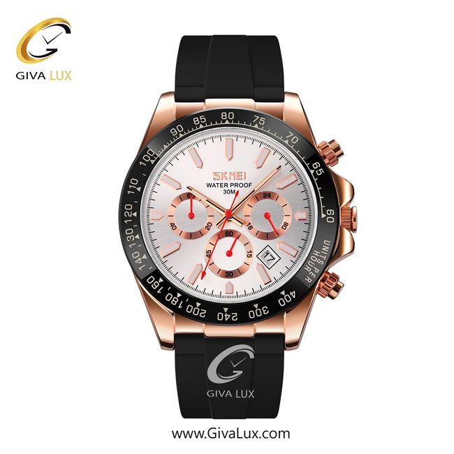 ساعت مچی اورجینال مردانه اسکمی (Skmei) سه موتوره کرنوگراف مشکی-رزگلد | مشکی| نقره ای| کد رفرنس 9275