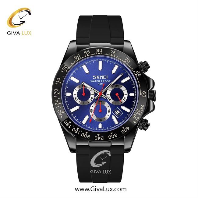ساعت مچی اورجینال مردانه اسکمی (Skmei) سه موتوره کرنوگراف مشکی | مشکی| آبی کاربنی| کد رفرنس 9275