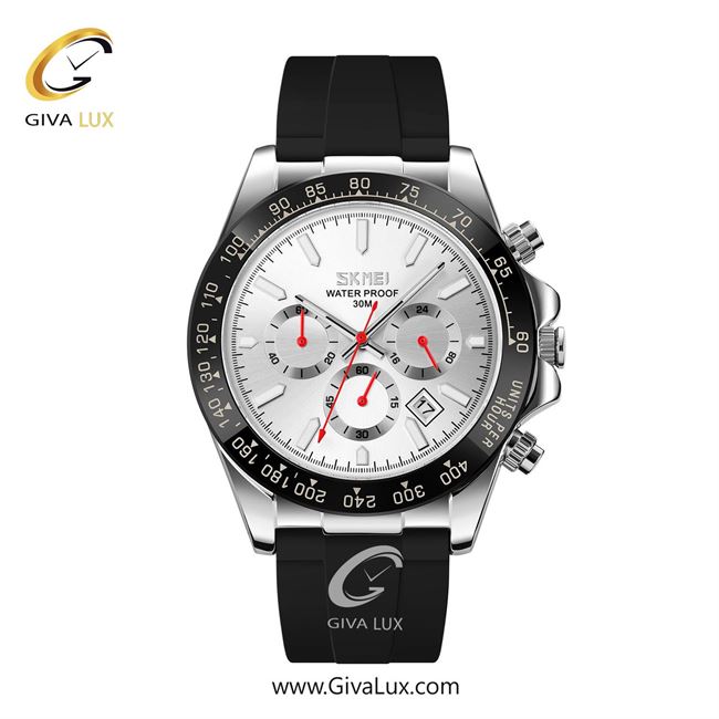 ساعت مچی اورجینال مردانه اسکمی (Skmei) سه موتوره کرنوگراف نقره ای-مشکی | مشکی| نقره ای| کد رفرنس 9275