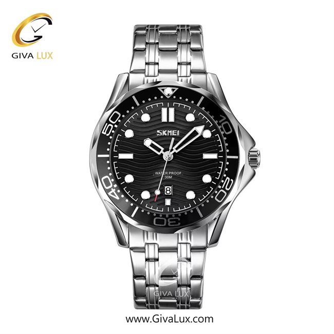 ساعت مچی اورجینال مردانه اسکمی (Skmei)  نقره ای | نقره ای| مشکی| کد رفرنس 9276