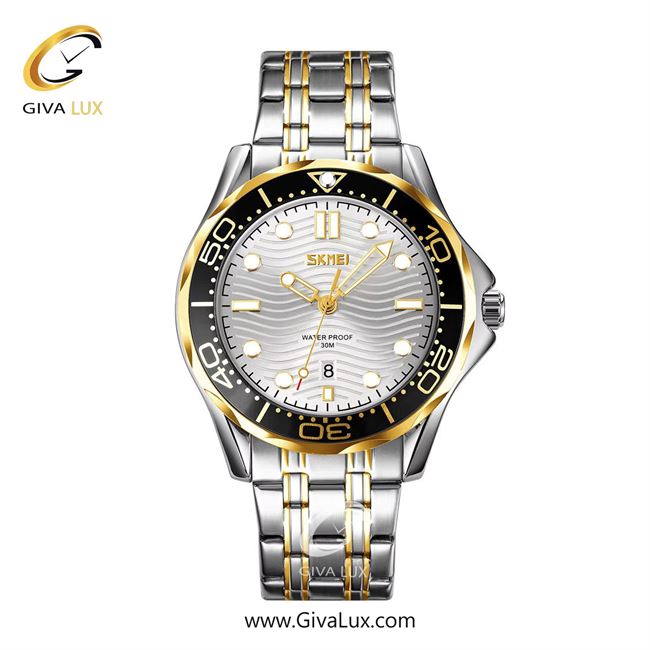 ساعت مچی اورجینال مردانه اسکمی (Skmei)  طلایی | طلایی-نقره ای| نقره ای| کد رفرنس 9276