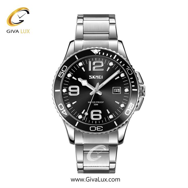 ساعت مچی اورجینال مردانه اسکمی (Skmei)  نقره ای | نقره ای| مشکی| کد رفرنس 9278
