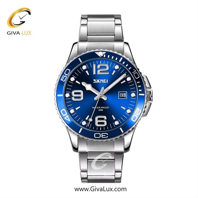 ساعت مچی اورجینال مردانه اسکمی (Skmei)  نقره ای | نقره ای| سرمه ای| کد رفرنس 9278