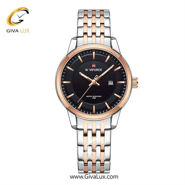 ساعت مچی اورجینال زنانه ناوی فورس|Naviforce|نوی فورس|نیوی فورس نقره ای-رزگلد | رزگلد-نقره ای| مشکی| کد رفرنس NF9228