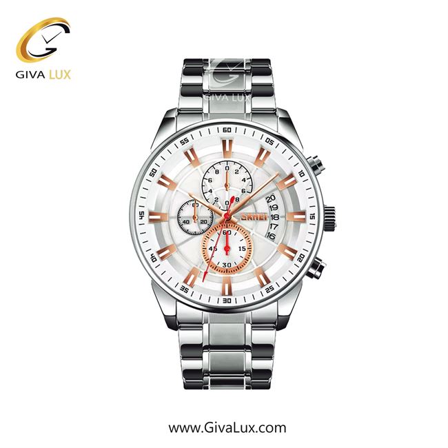 ساعت مچی اورجینال اسکمی مردانه سه موتوره کرنوگراف نقره ای | نقره ای | سفید | کد رفرنس 9285SLSL