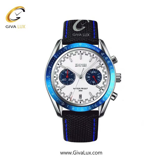 ساعت مچی اورجینال اسکمی مردانه سه موتوره کرنوگراف آبی | مشکی | آبی-سفید | کد رفرنس 9292BUWH