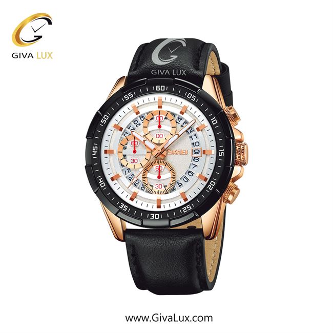 ساعت مچی اورجینال اسکمی مردانه سه موتوره کرنوگراف رزگلد | مشکی | رزگلد-نقره ای | کد رفرنس 9312RGSL