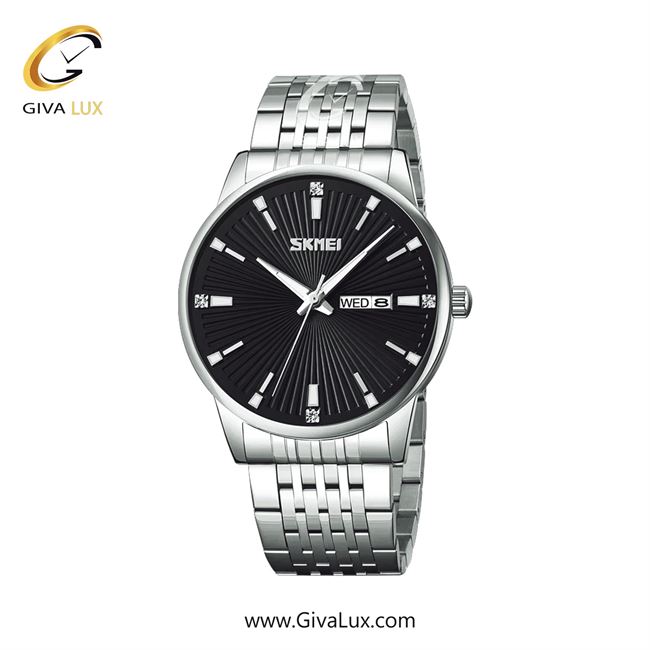 ساعت مچی اورجینال مردانه اسکمی (Skmei) نقره ای | نقره ای| مشکی| کد رفرنس 9323SLBK