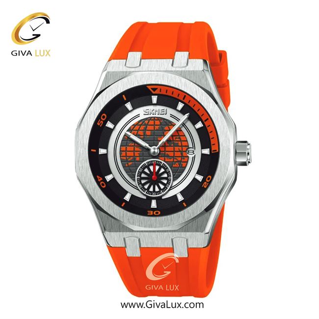 ساعت مچی اورجینال مردانه اسکمی (Skmei) دو موتوره زیر ثانیه نقره ای | نارنجی| نارنجی-طوسی| کد رفرنس 9329