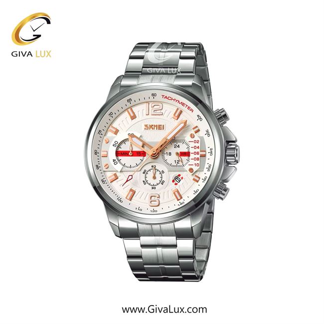 ساعت مچی اورجینال اسکمی مردانه سه موتوره کرنوگراف نقره ای | نقره ای | سفید صدفی | کد رفرنس 9332SLWH