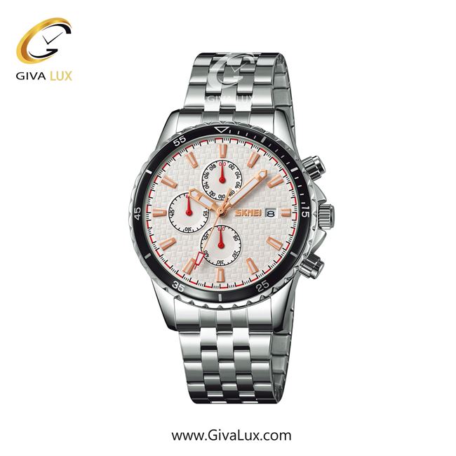 ساعت مچی اورجینال مردانه اسکمی (Skmei) سه موتوره فول تایم نقره ای-مشکی | نقره ای| نقره ای| کد رفرنس 9334SISI
