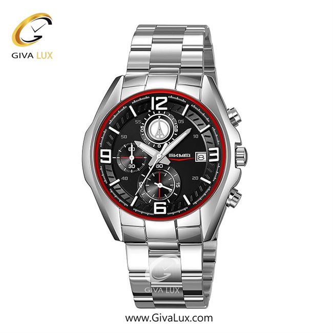 ساعت مچی اورجینال مردانه اسکمی (Skmei) سه موتوره کرنوگراف نقره ای | نقره ای| مشکی-سفید| کد رفرنس 9346