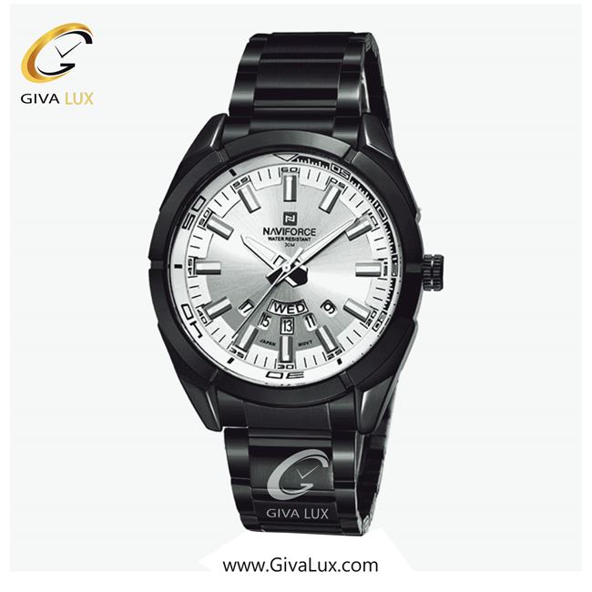 ساعت مچی اورجینال مردانه ناوی فورس|Naviforce|نوی فورس|نیوی فورس نقره ای | مشکی| نقره ای| کد رفرنس NF9038