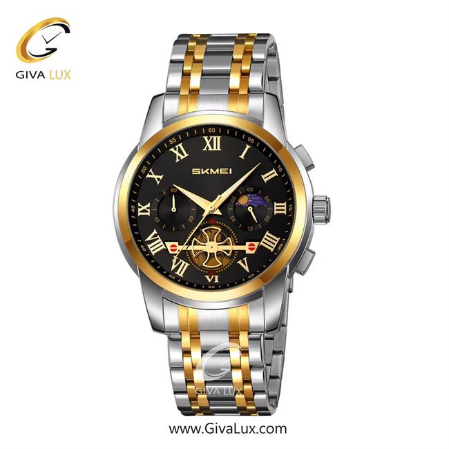 ساعت مچی اورجینال مردانه اسکمی (Skmei) سه موتوره کرنوگراف طلایی | نقره ای-طلایی| مشکی| کد رفرنس 9394