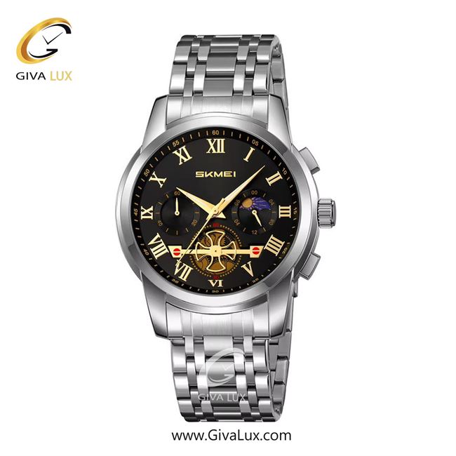 ساعت مچی اورجینال مردانه اسکمی (Skmei) سه موتوره کرنوگراف نقره ای | نقره ای| مشکی| کد رفرنس 9394