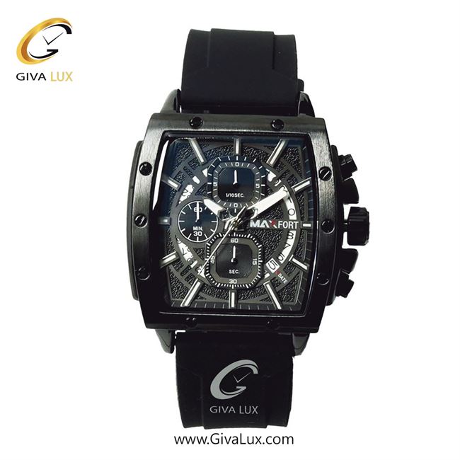 ساعت مچی اورجینال مردانه مکس فورت (MAXFORT) سه موتوره کرنوگراف تیتانیوم | مشکی| دودی|تیتانیوم| کد رفرنس MX-9463-2