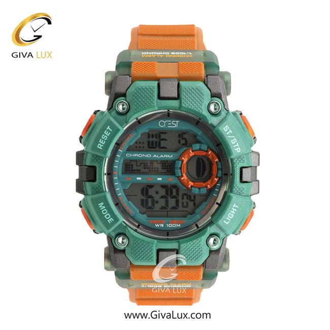 ساعت مچی اورجینال مردانه کرست سبزآبی-تیتانیوم | نارنجی| مشکی| کد رفرنس Crest 9505-3