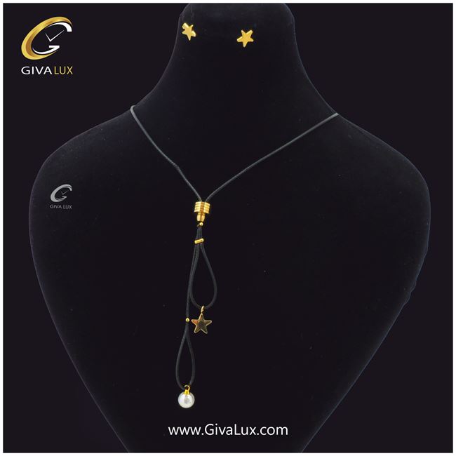 نیم ست زنانه زنجیر چرمی ستاره ای 